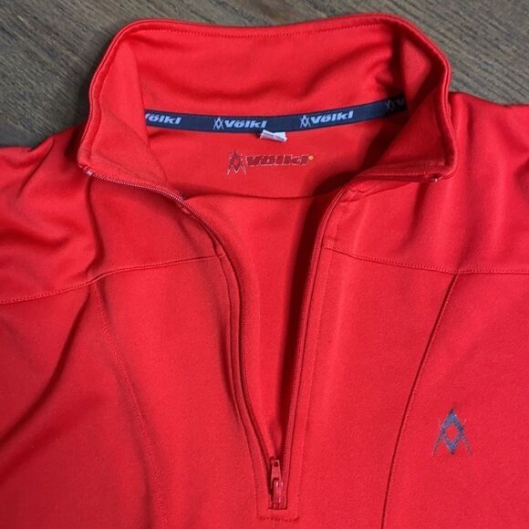 VÖLKI Ski Red 1/4 Zip Performance Active Pullover Voelki Volkl Völkl - Picture 4 of 5